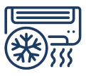 Air conditioner icon with snowflake symbol.