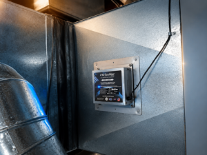 Air scrubber installed in a home HVAC system