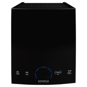 Black ActivePure air purifier with blue indicator