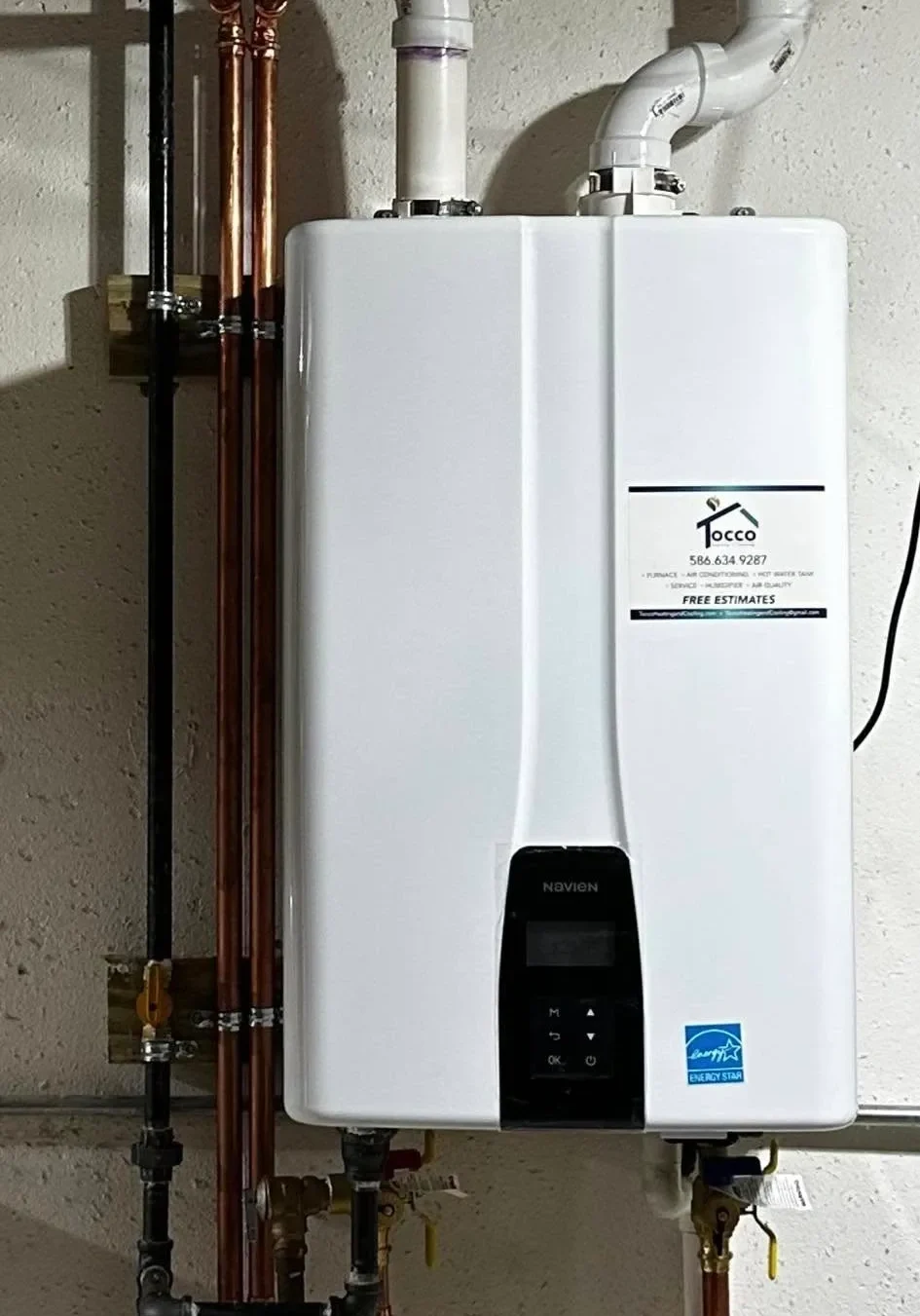 Modern white water heater